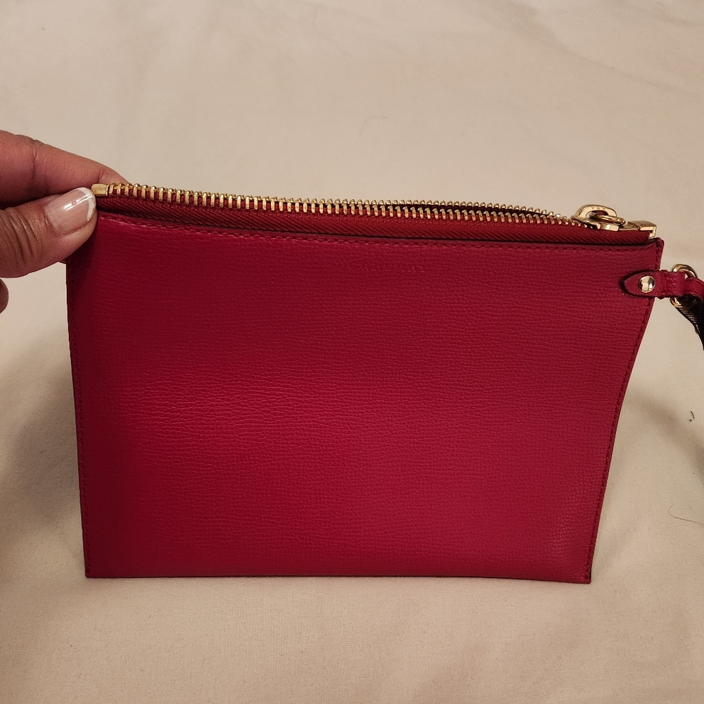 Burberry Red Leather Clutch - EUC